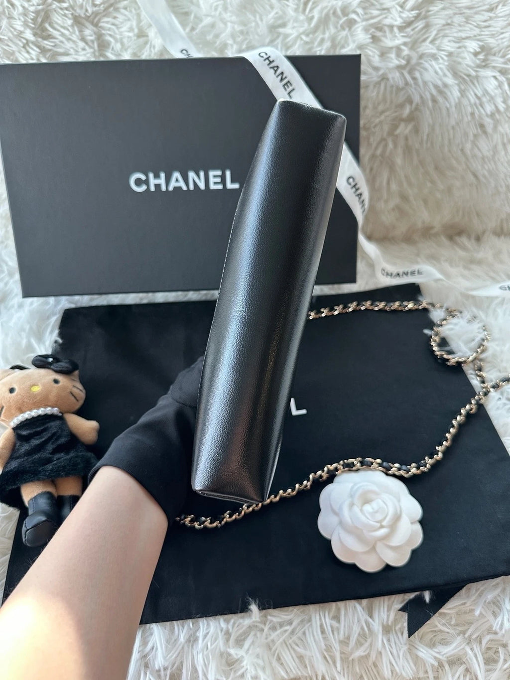 CHANEL 31bag Nano Black Gold Handbag Crossbody Shoulder Bag Women