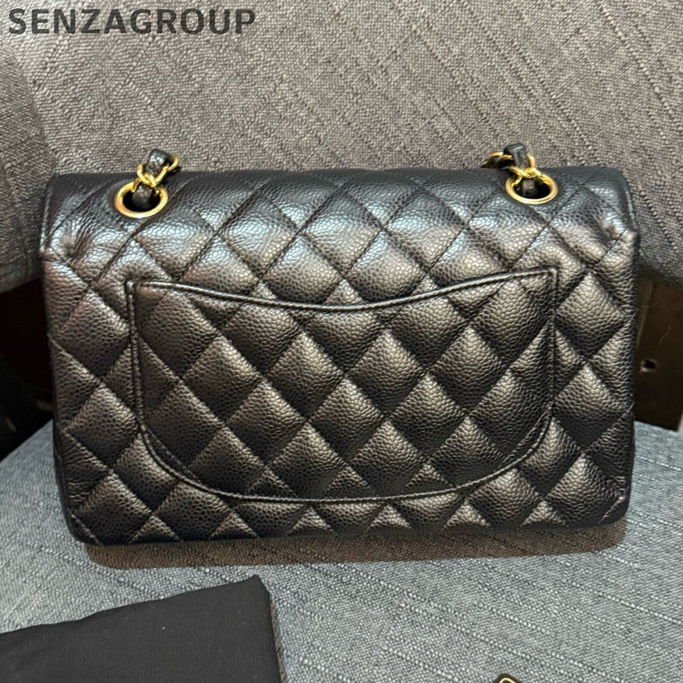 Chanel Black Gold CF Small Quilted Chain Shoulder Bag