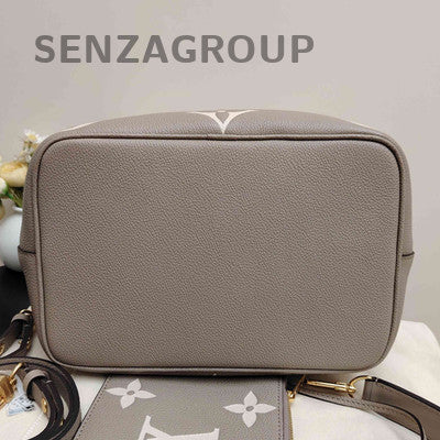 Louis Vuitton Grey Gold Bucket Bag Monogram Print Shoulder Tote