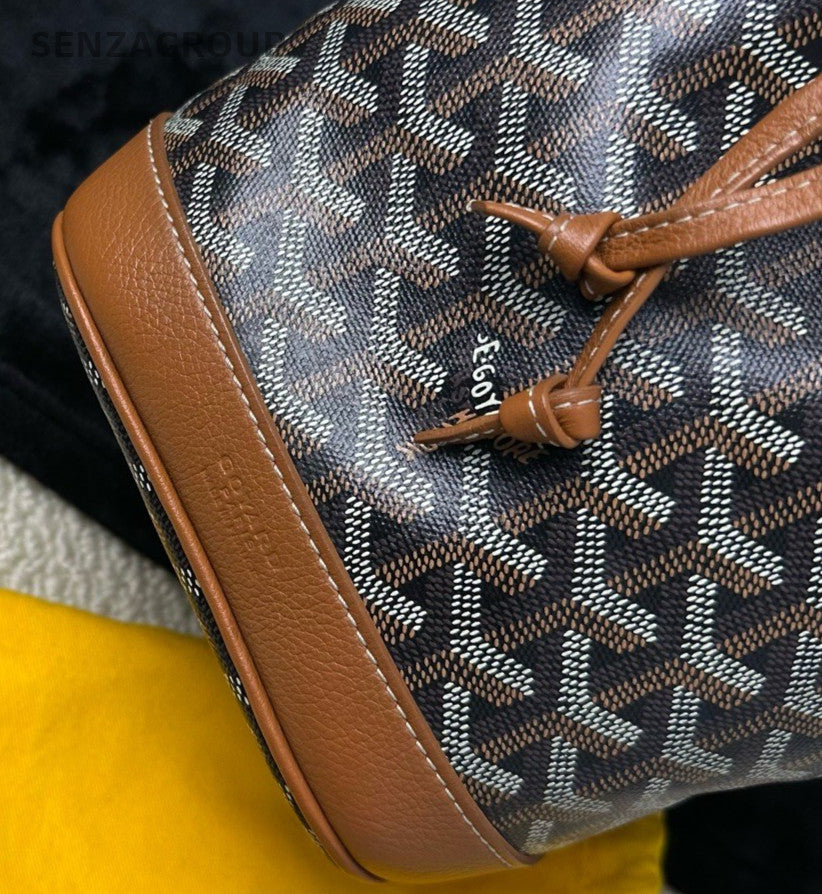 Goyard Canvas Monogram Bucket Bag Shoulder Crossbody Bag Women Brown.