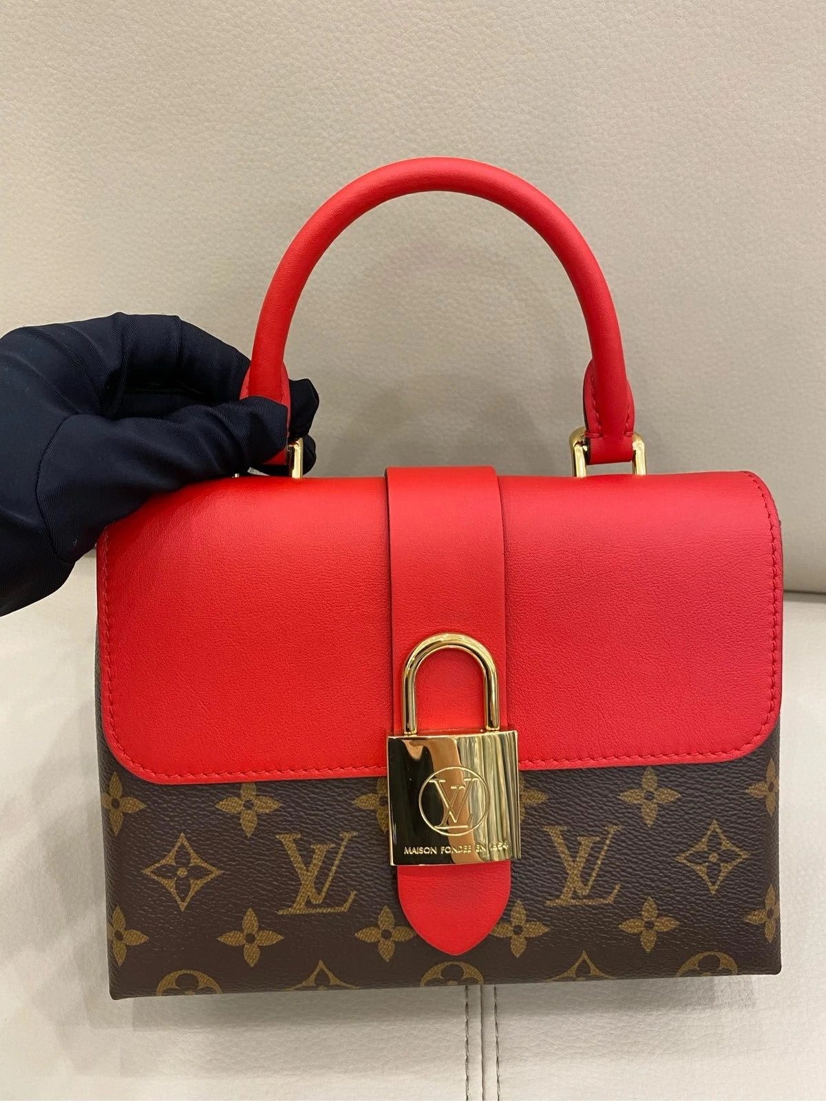 Louis Vuitton Locky BB Monogram Canvas Red Shoulder Bag For Women
