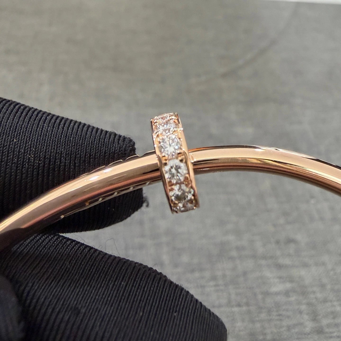 Cartier Juste Un Clou 18k Rose Gold Wide Bangle Bracelet Diamonds Size18