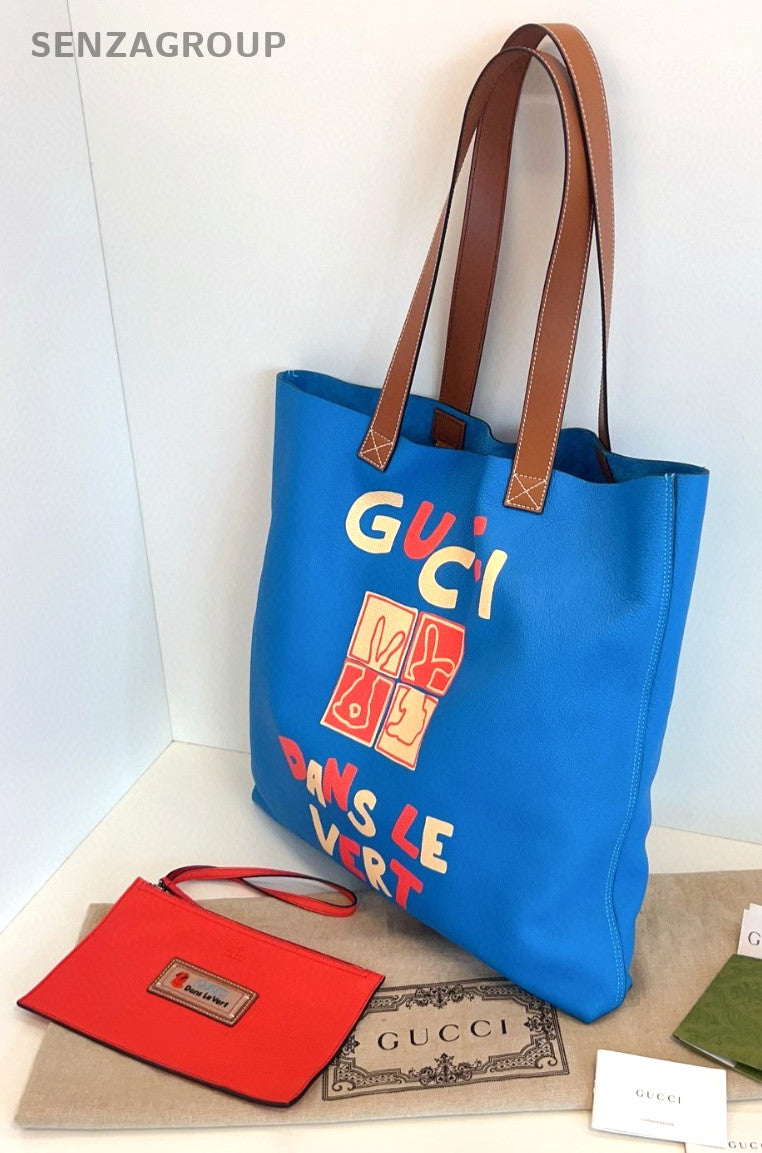 GUCCI Dans Le Vert Limited Edition tote Graffiti Shoulder bag