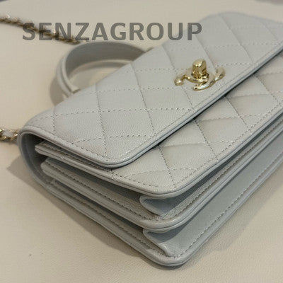 Chanel Trendy CC WOC Grey Lambskin Chain Shoulder Crossbody Bag