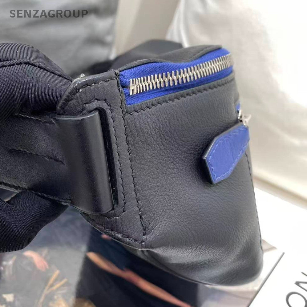 Hermes Cityslide Black Blue Swift Leather Shoulder Bag for Women