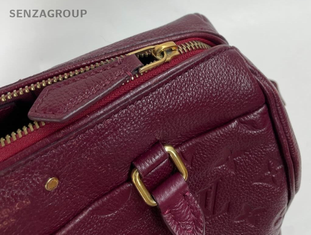Louis Vuitton Speedy25 Monogram Top Handle Bag Crossbody Purple Gold Women