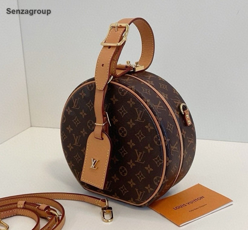 Louis Vuitton Petite Boite Chapeau Monogram Top Handle Crossbody Brown Women