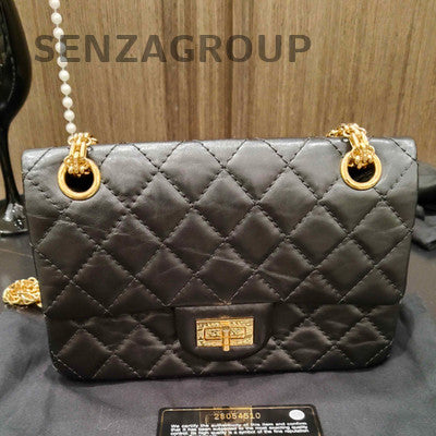 Chanel Mini Vintage Chain Shoulder Bag Black Gold Quilted Leather
