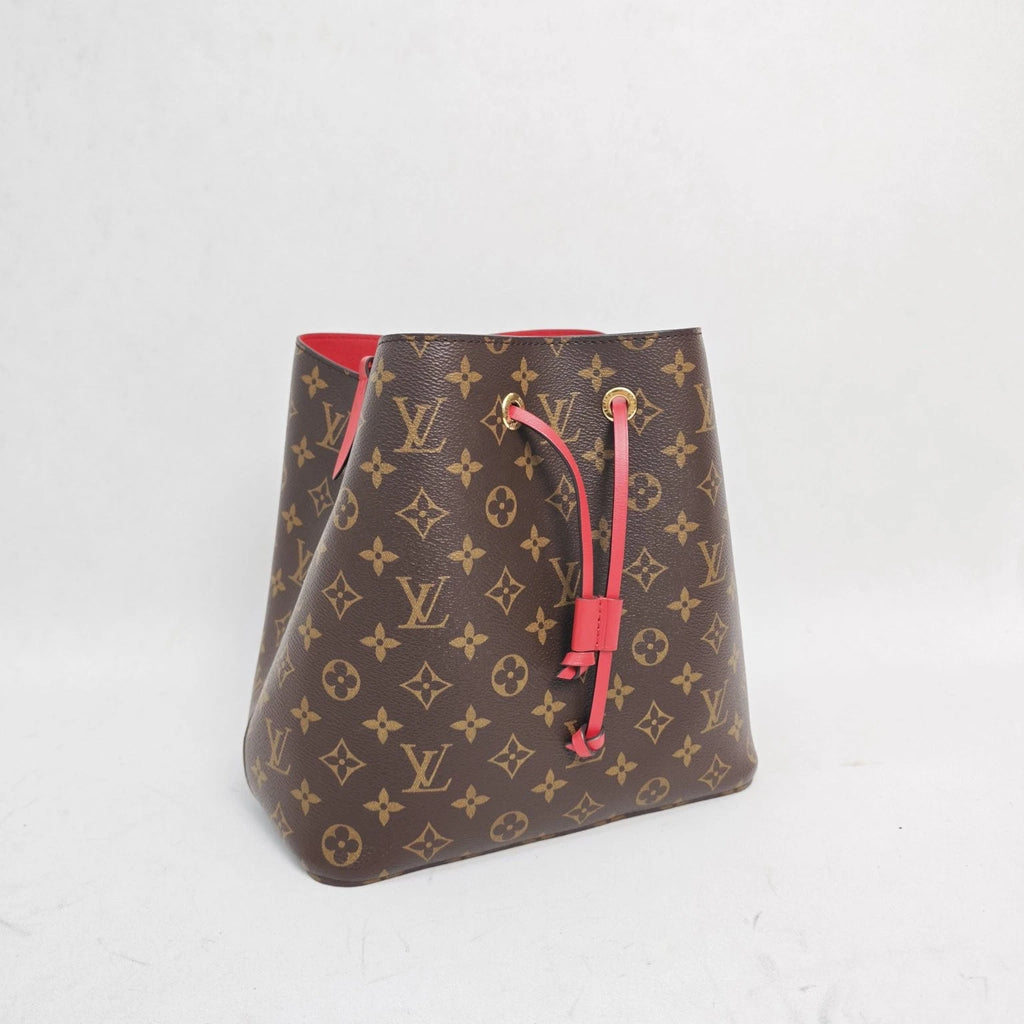 Louis Vuitton LV Neonoe Monogram Canvas Medium Red Bucket Bag For Women