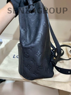 Louis Vuitton Black Monogram Leather Backpack Unisex Classic