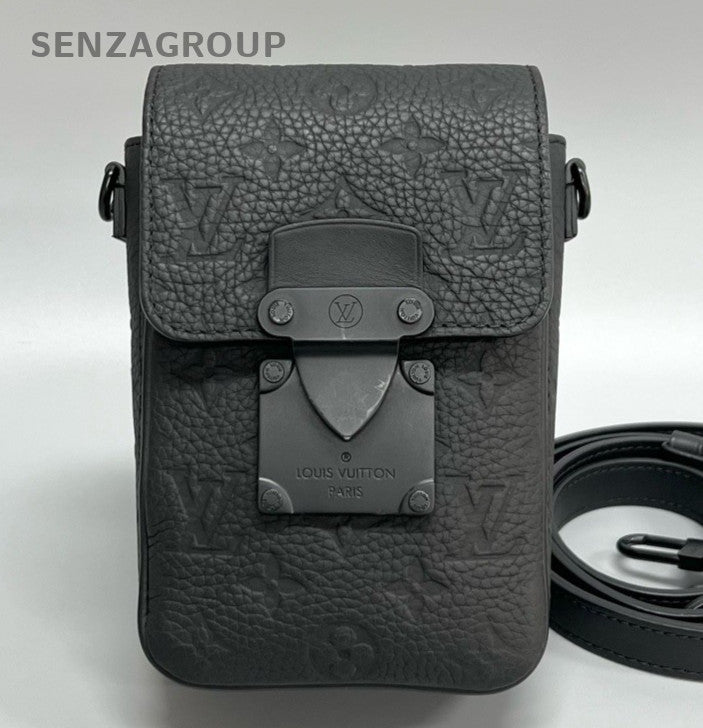Louis Vuitton Monogram Slock Calfskin Crossbody Black Unisex Adults Classic