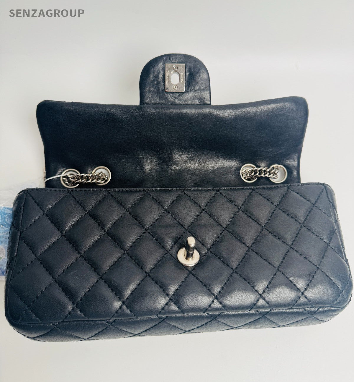 CHANEL Classic Flap Diamond Pattern Chain Shoulder bag Black Silver Women