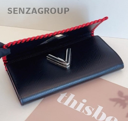 Louis Vuitton Twist Chain Epi Shoulder Bag Crossbody Black Silver Women Classic