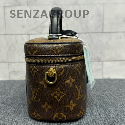 Louis Vuitton Monogram Vanity Chain Crossbody Bag Black Brown Women