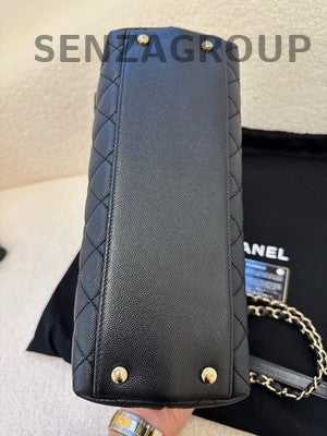 Chanel Coco Handle Medium Black Calfskin Classic Handbag Shoulder Bag Women