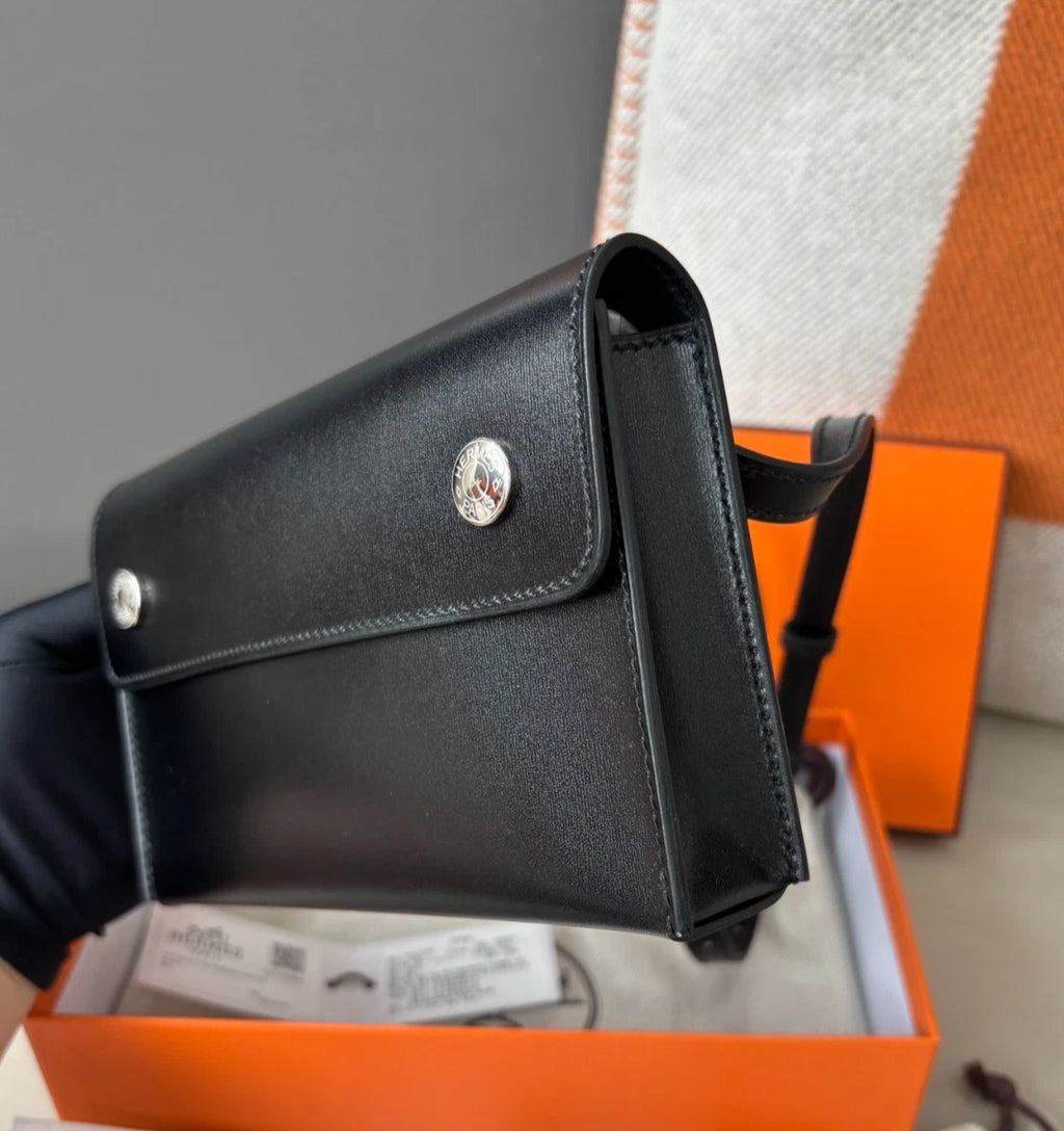 Hermes Snap Wallet Box Shoulder Bag Crossbody Bag Black Women Classic