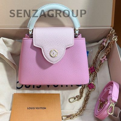 Louis Vuitton Capucines Mini Pink Gold Handbag Shoulder Bag Women Fashion