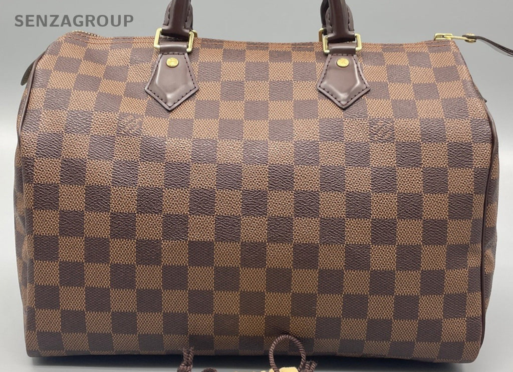Louis Vuitton Speedy Top Handle Bag Brown Gold Used Women Classic Designer
