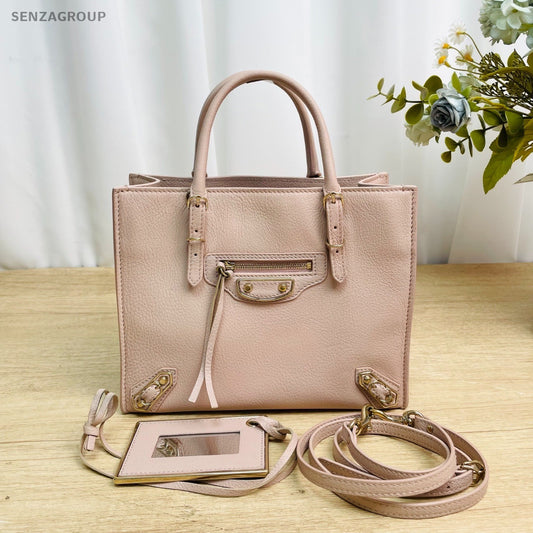Balenciaga Classic Mini Tote Top Handle Shoulder Crossbody Bag Pink Vintage