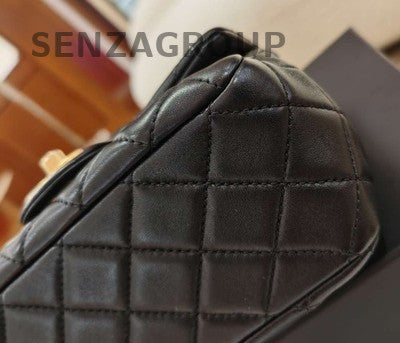 Chanel Black Quilted Gold Chain Shoulder Bag Classic Fashion Women