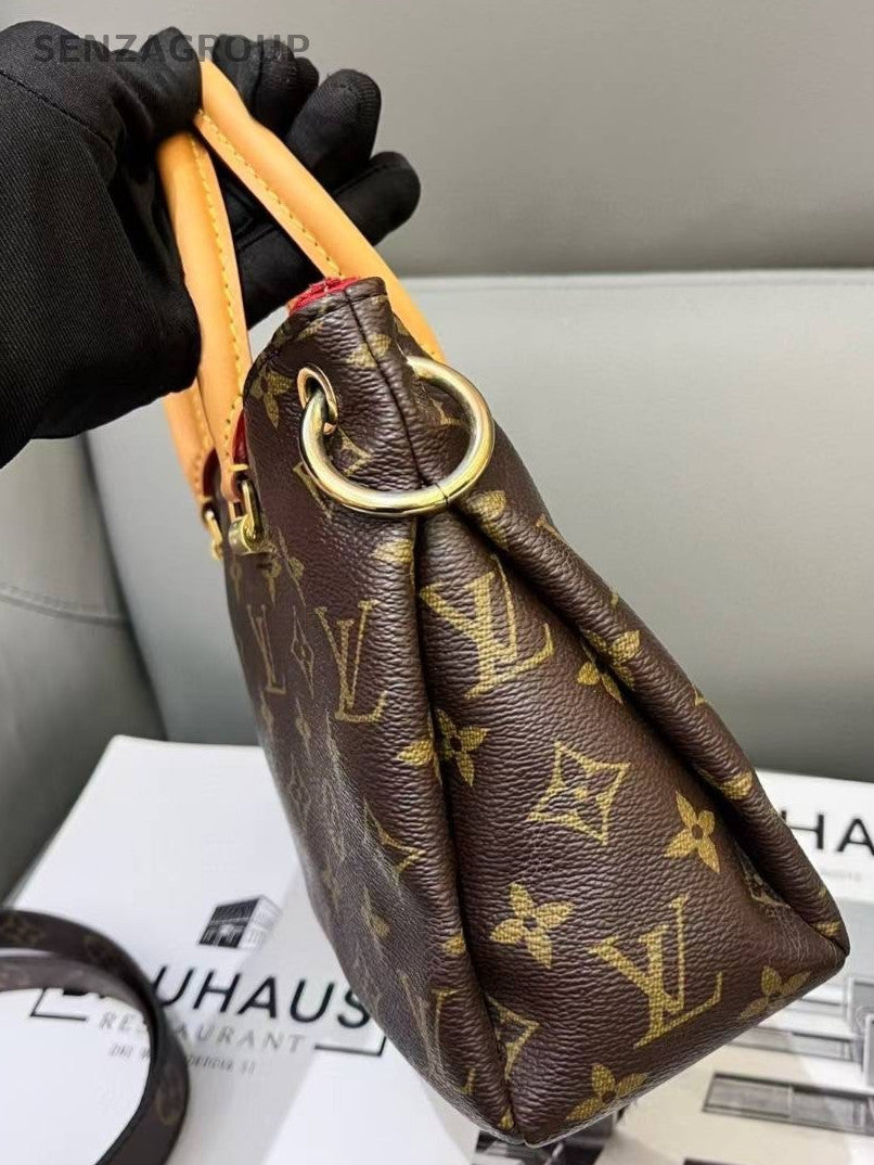 Louis Vuitton Pallas BB Monogram Canvas Top Handle Shoulder Bag Women Brown