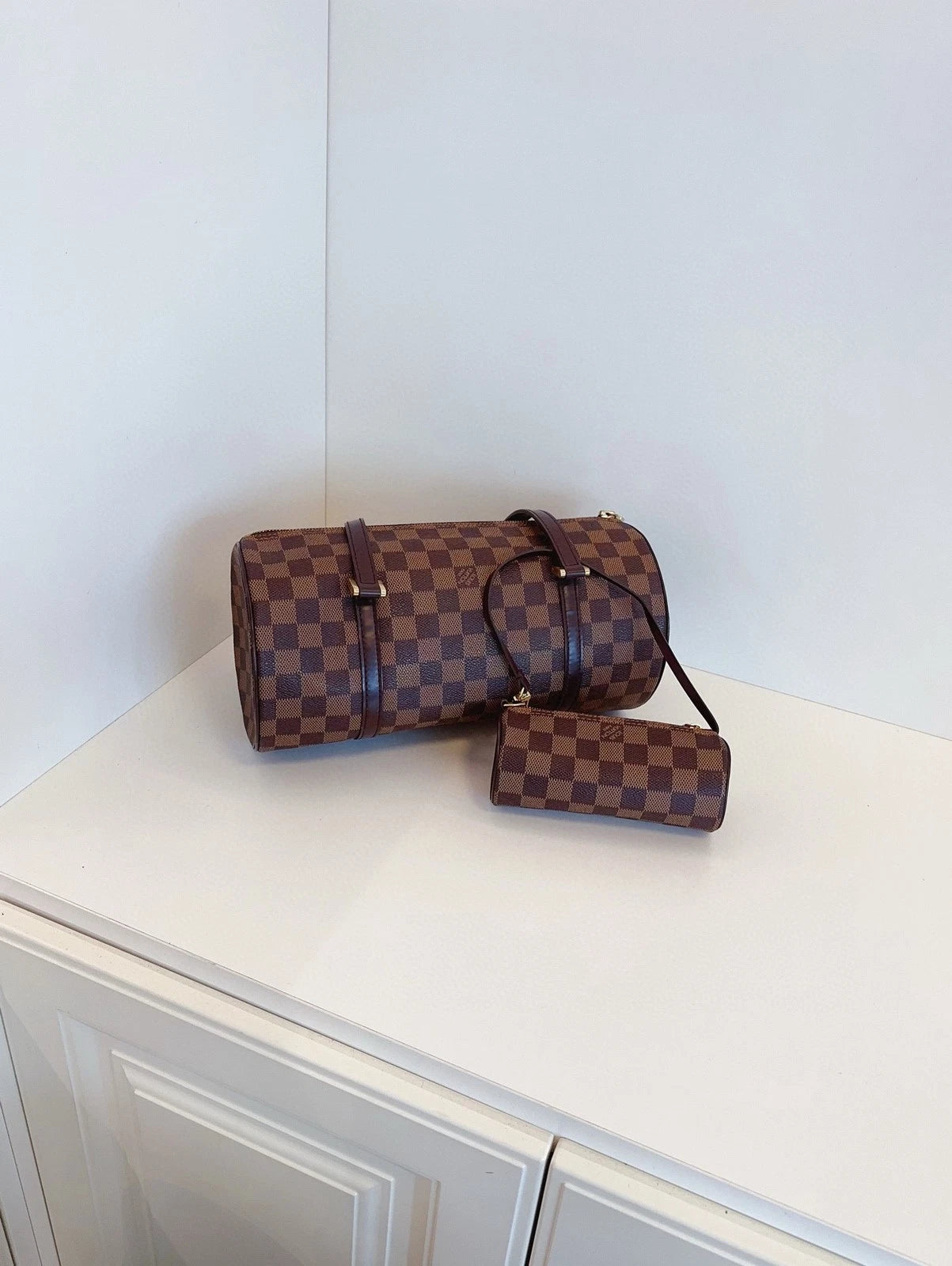 Louis Vuitton Damier Canvas Papillon30 2-in-1 Handbag For Women