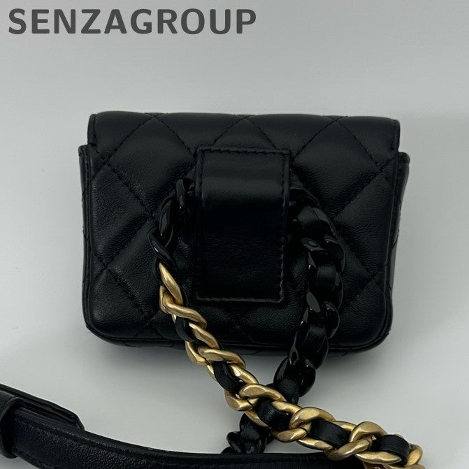 Chanel Black Gold Chain Mini Crossbody Bag Classic Fashion Women