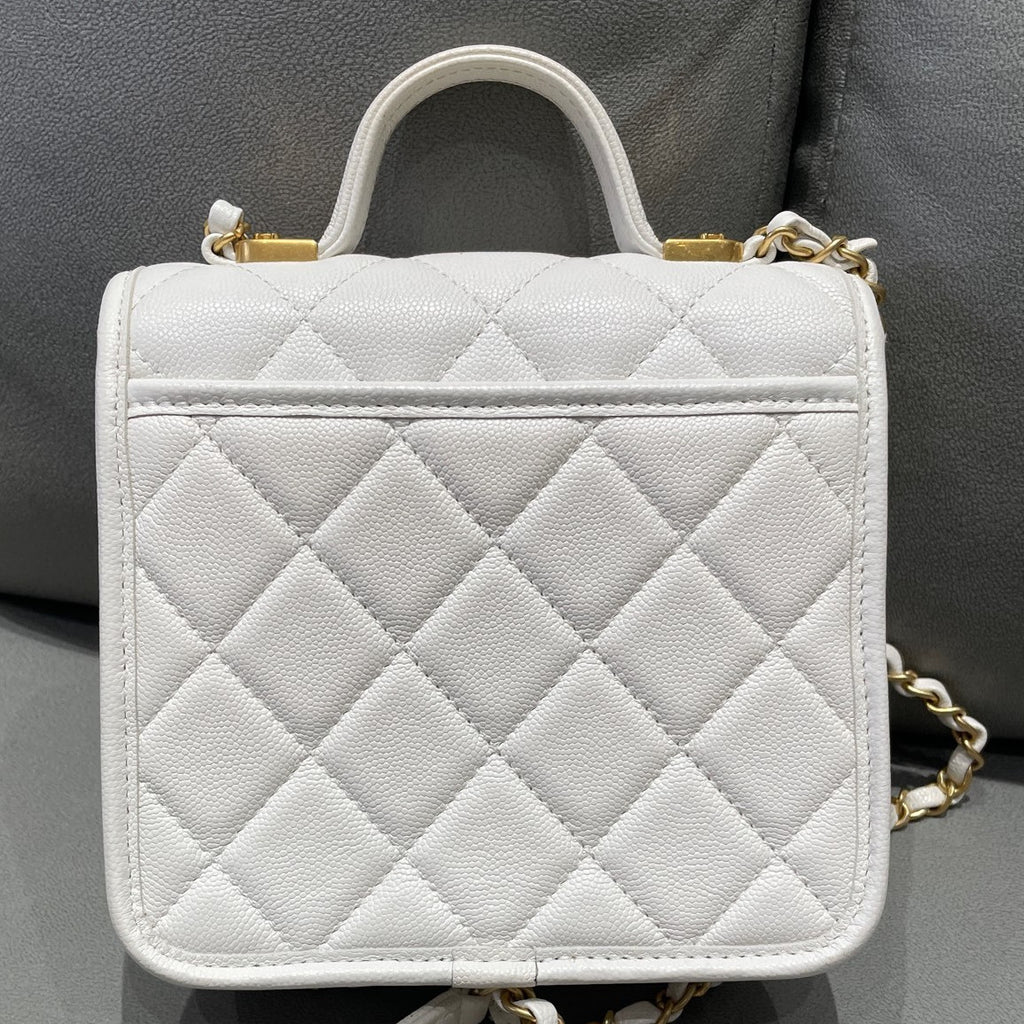 Chanel Quilted Messenger Chain Shoulder Crossbody Bag Platinum Women's Fashion
