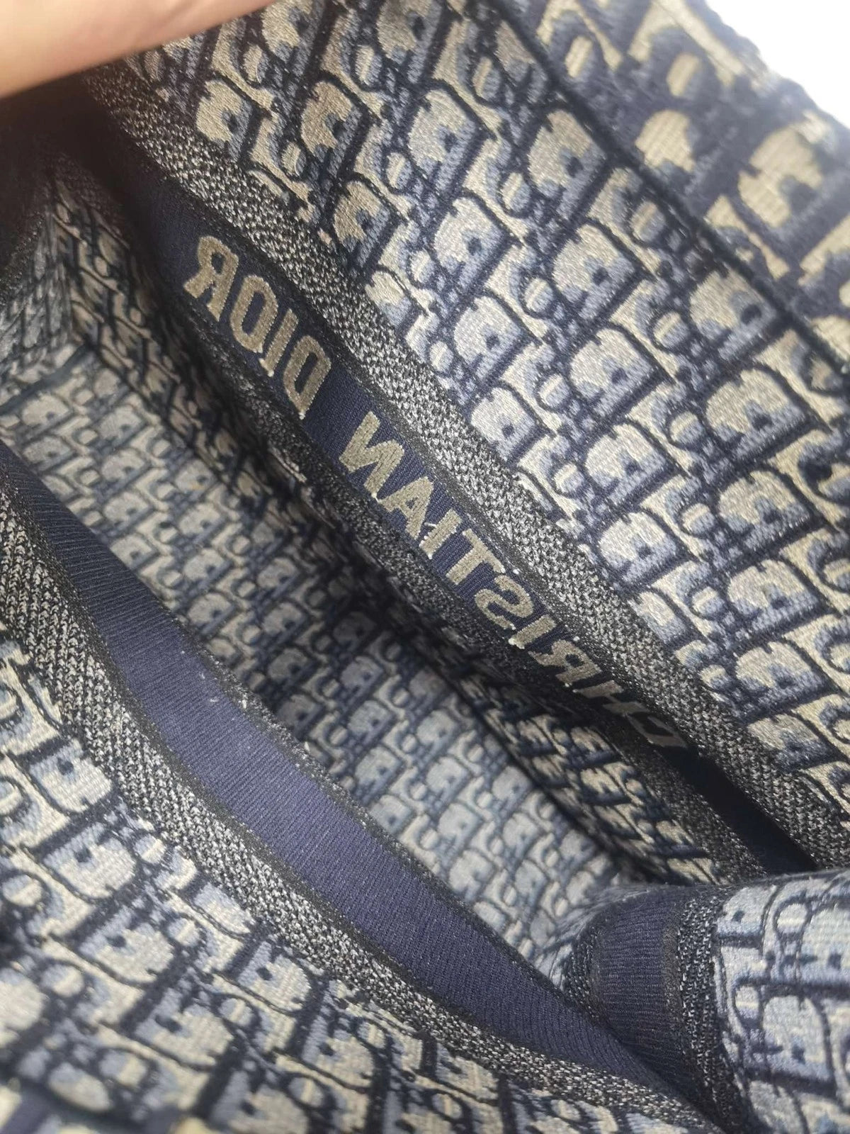 Dior Large Canvas Embroidered Oblique Tote Handbag For Women