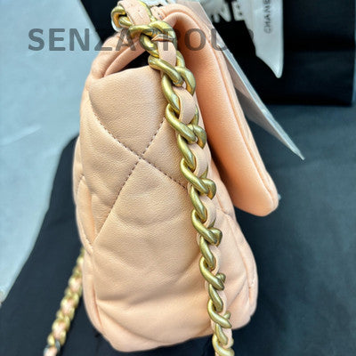 Chanel 19 Bag Orange Gold Chain Quilted Shoulder Crossbody Bag