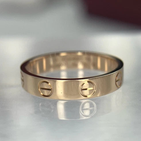 Cartier Love Narrow18k Rose/Pink Gold Ring EU52/US6 3.6mm