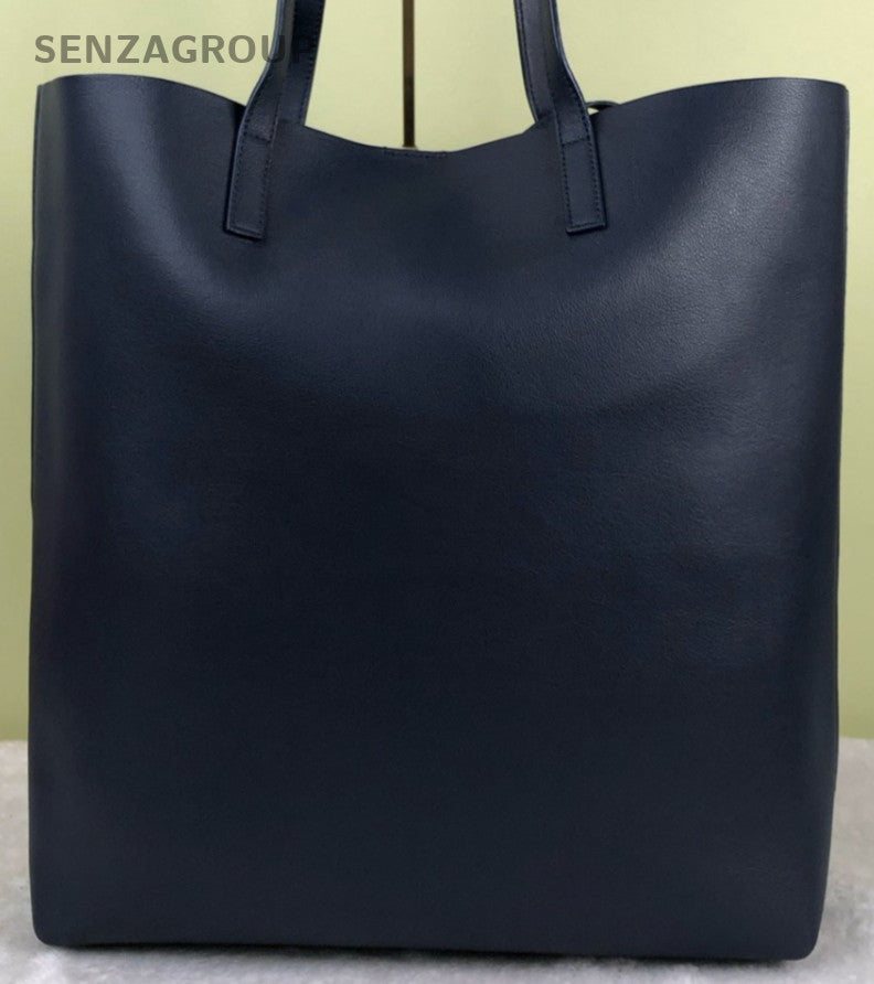 Saint Laurent Tote Shoulder Bag Blue Gold Used Women Classic Designer