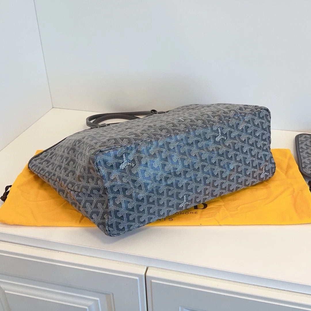 Goyard Saint Louis PM Tote Handbag Shoulder Bag Gray Women Classic