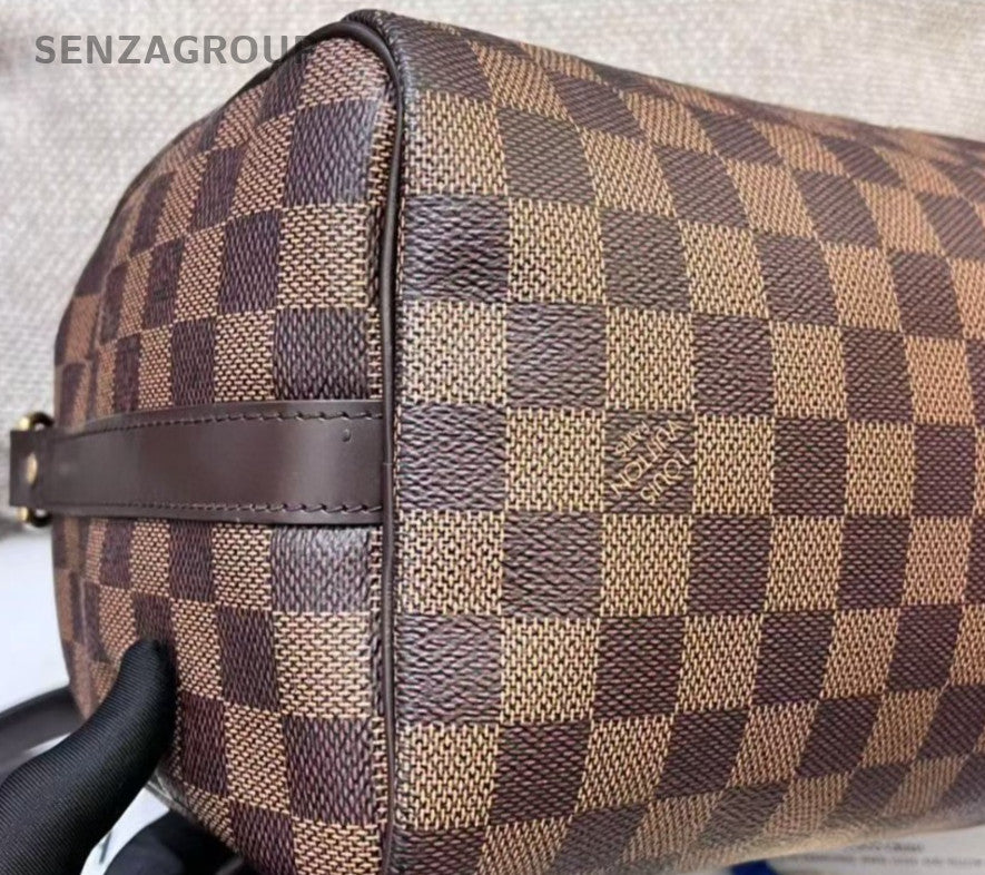 Louis Vuitton Speedy25 2Way Crossbody Top Handle Bag Brown Red Women Classic