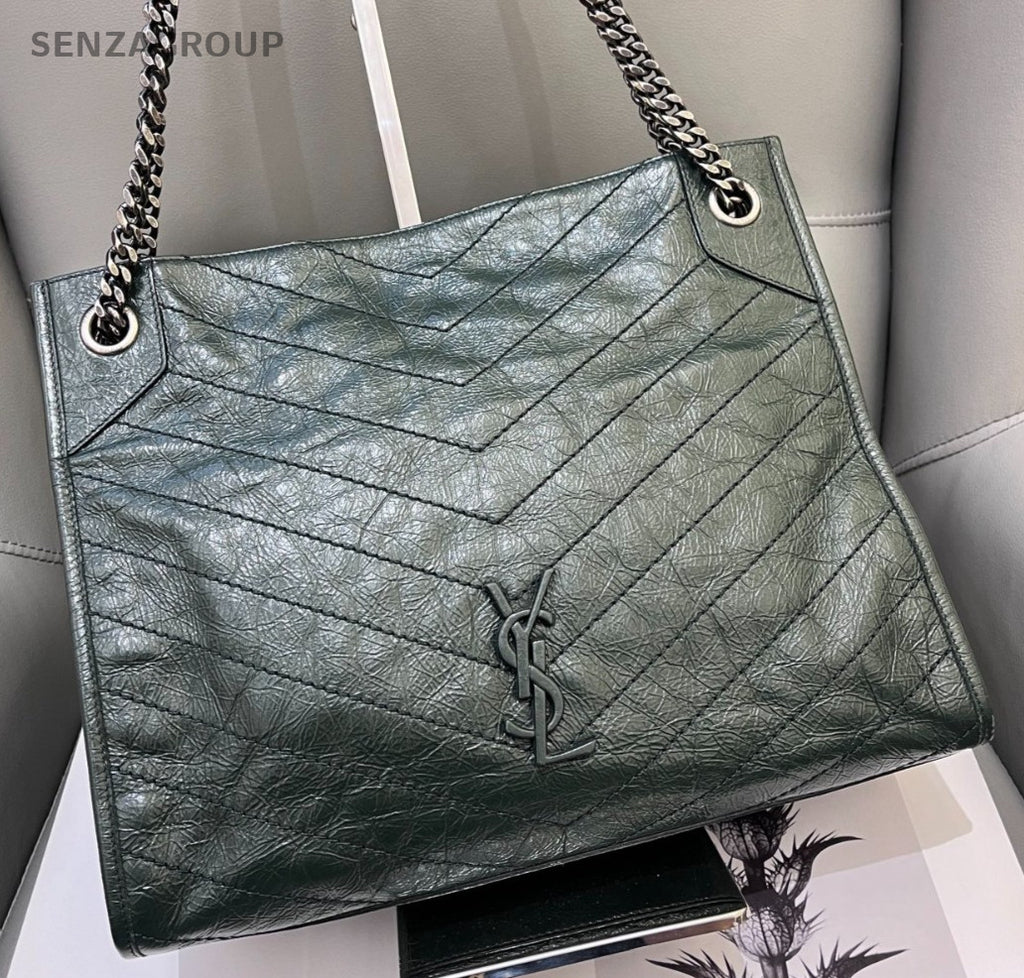 YSL Saint Laurent Niki shopping bag Oil waxed leather Chain Shoulder bag Women