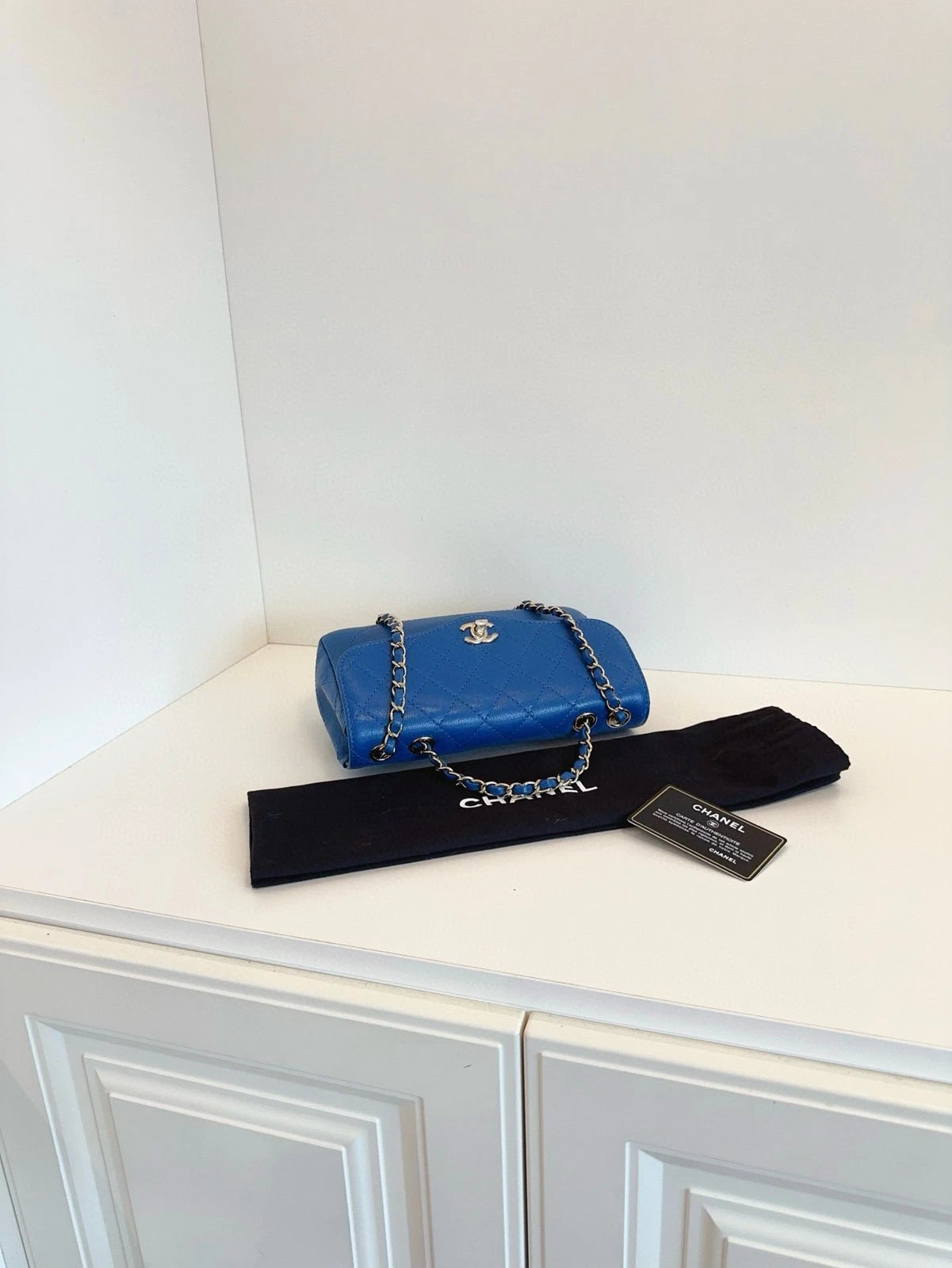 CHANEL Blue Flap Crossbody Shoulder Bag For Women