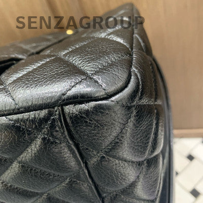 Chanel Classic Flap Black Gold Large Quilted Chain Shoulder Bag