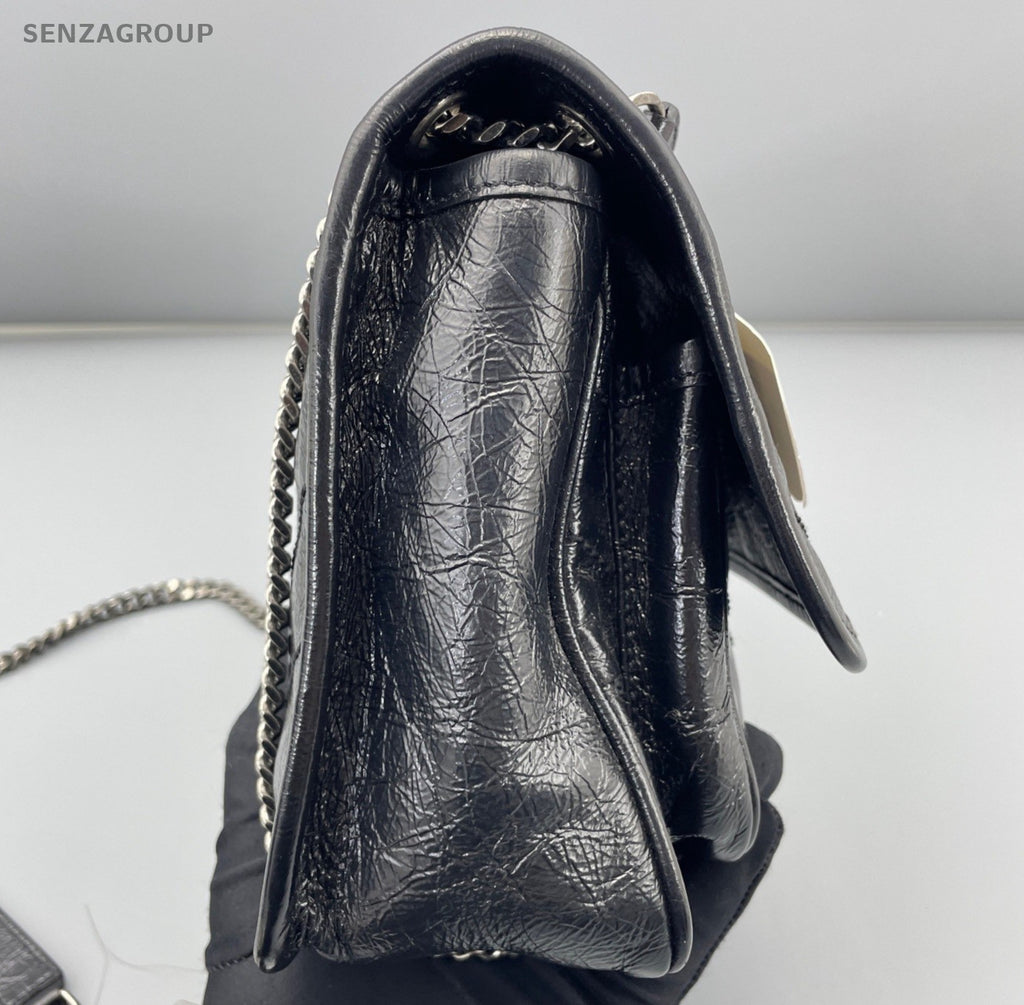 Saint Laurent Niki PM Chain Shoulder Bag Crossbody Black Silver Women Classic