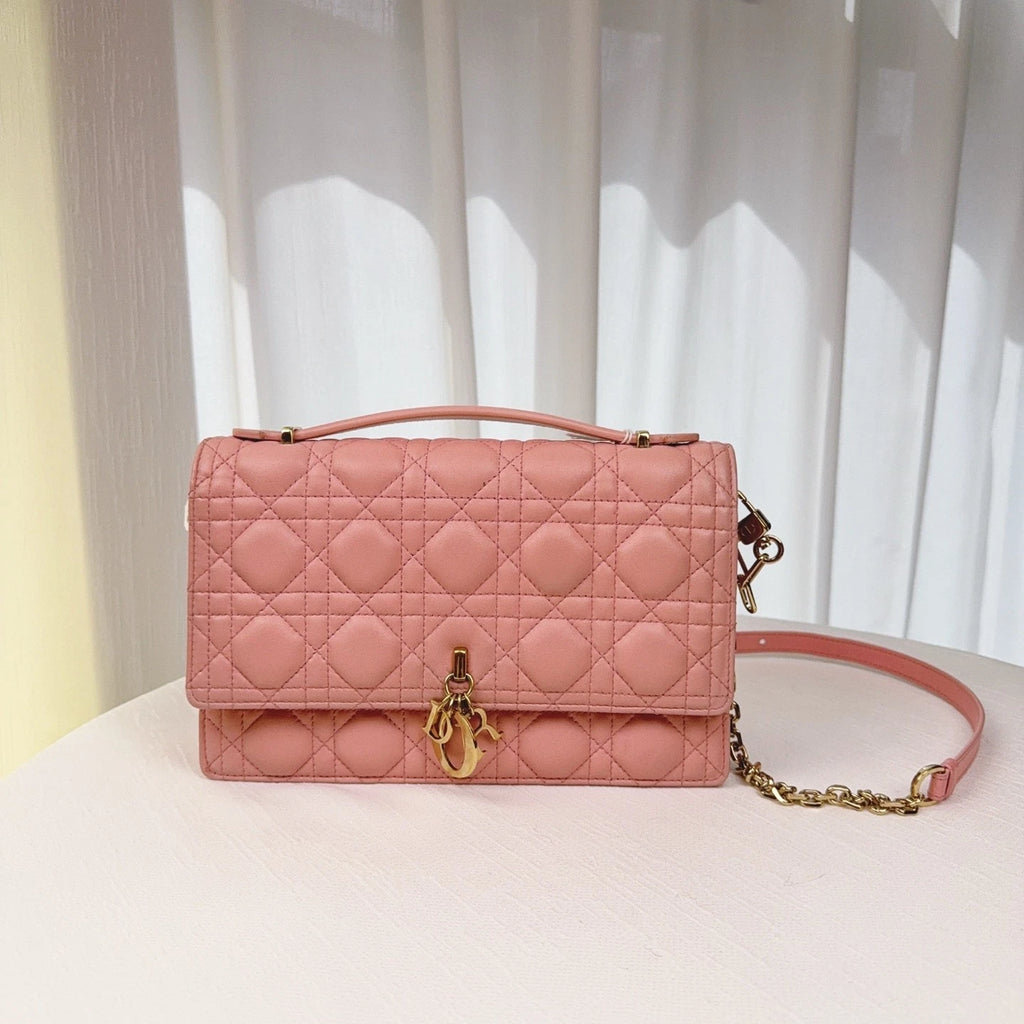 Dior Leather Medium Pink Miss Daily Shoulder Bag For Women