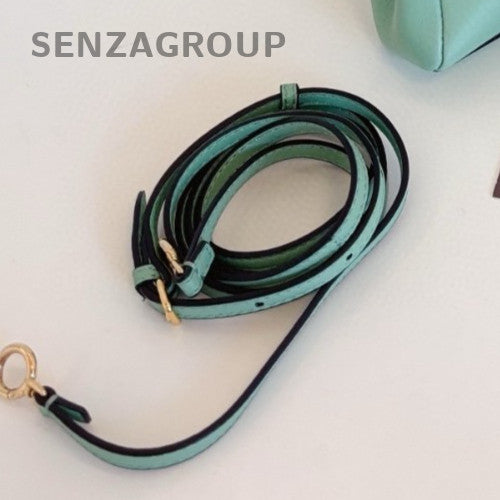 Fendi Peekaboo Mini Calfskin Top Handle Bag Crossbody Green Gold Women Classic