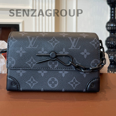 Louis Vuitton Steamer Messenger Bag Monogram Black Unisex Classic