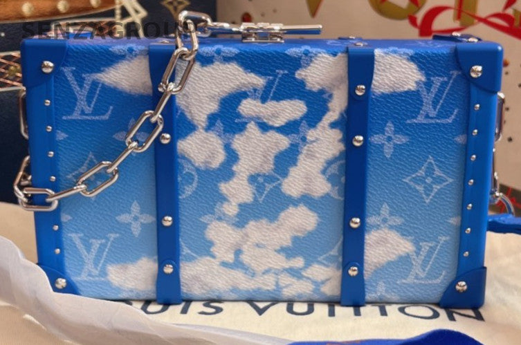Louis Vuitton 20FW Trunk Wallet Crossbody Blue Silver Unisex Adults Classic