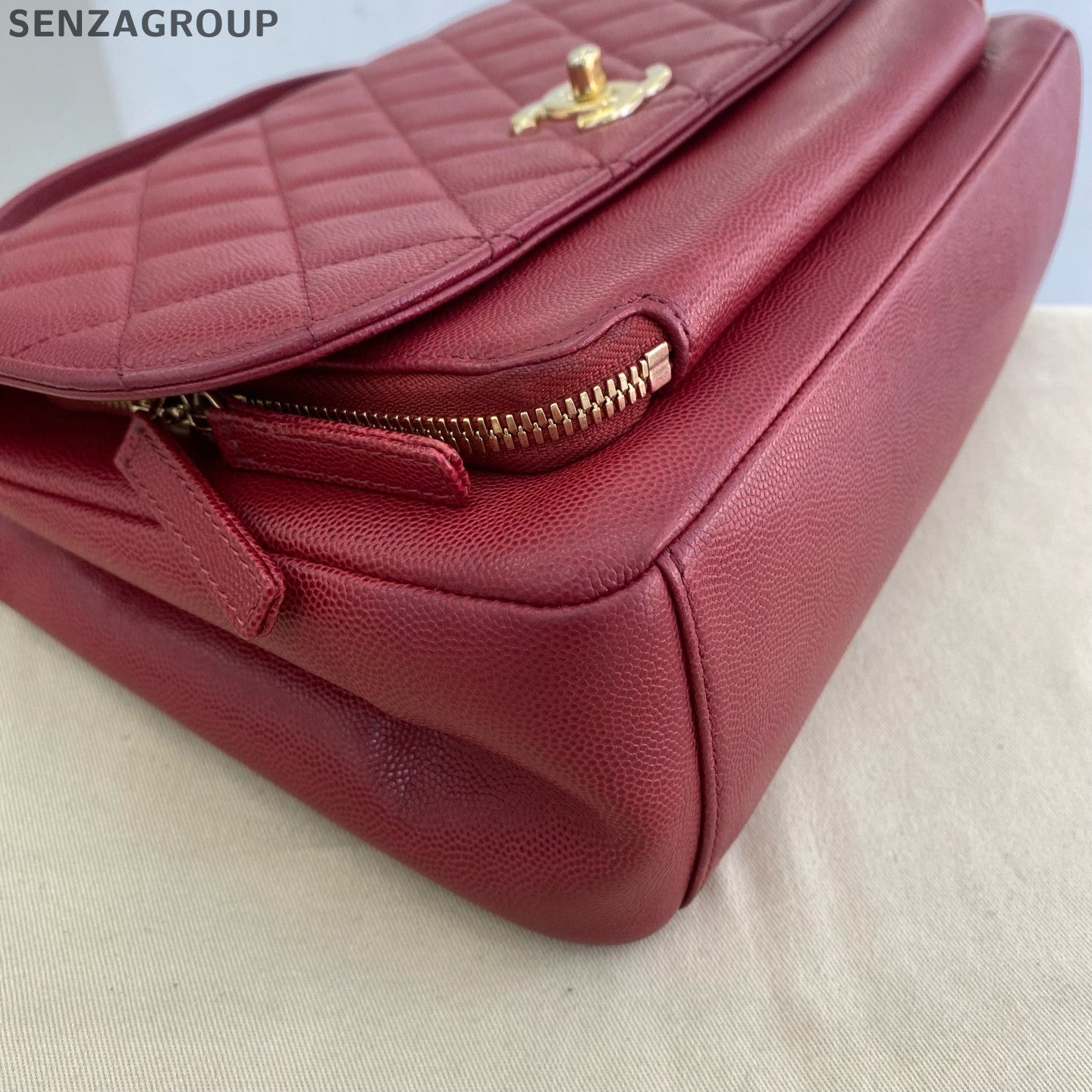 Bolso de hombro Chanel Affinity rojo dorado cadena mensajero clásico para mujer-