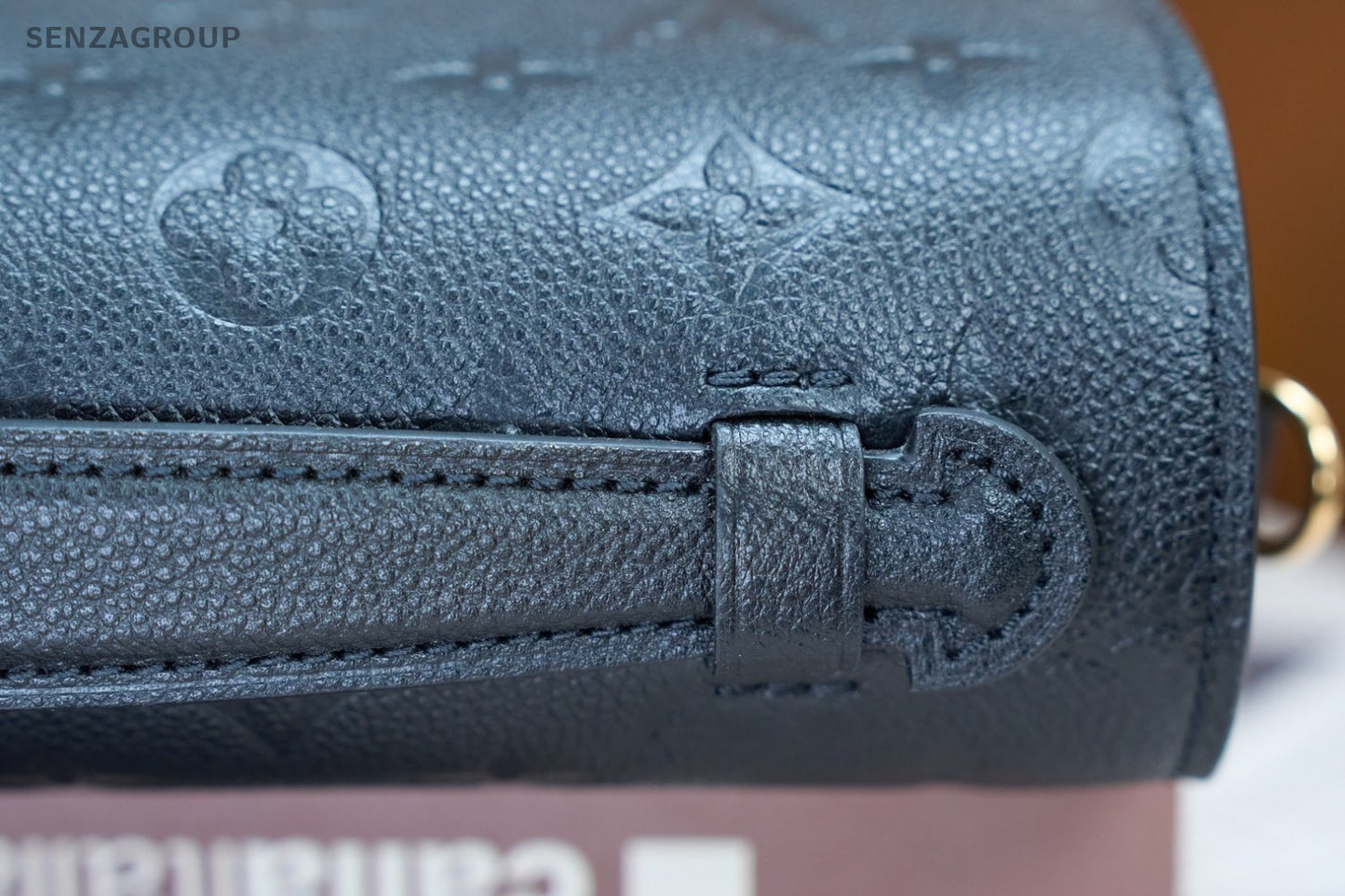 Louis Vuitton Embossed Leather Messenger Bag Shoulder Crossbody Bag Women Black