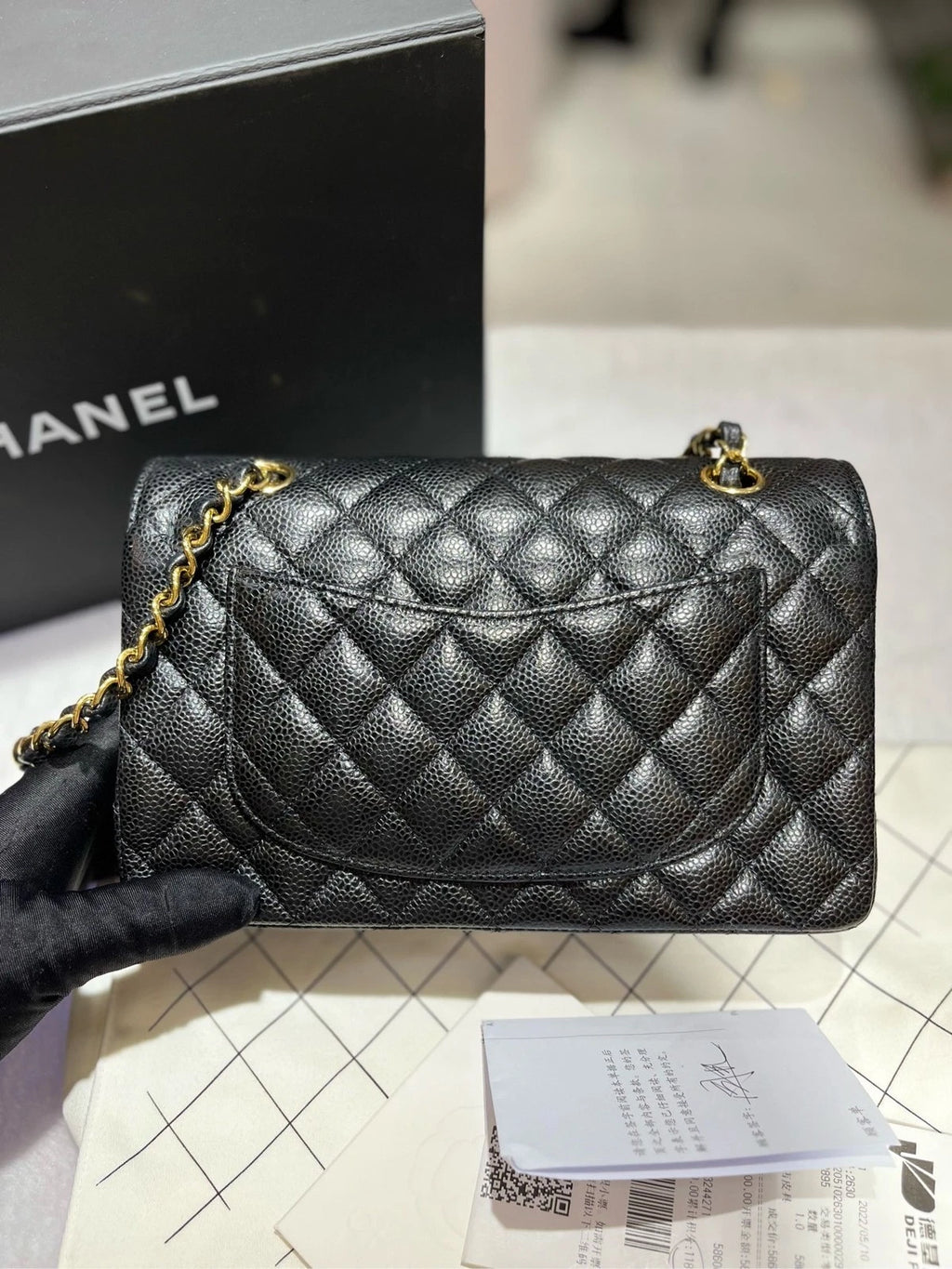CHANEL CF Small Black Leather Shoulder Bag For Women