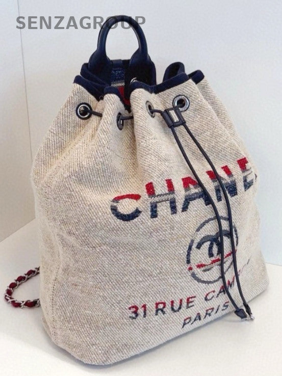 CHANEL Beach Series Bucket Backpack Drawstring Almost Brand NEW
