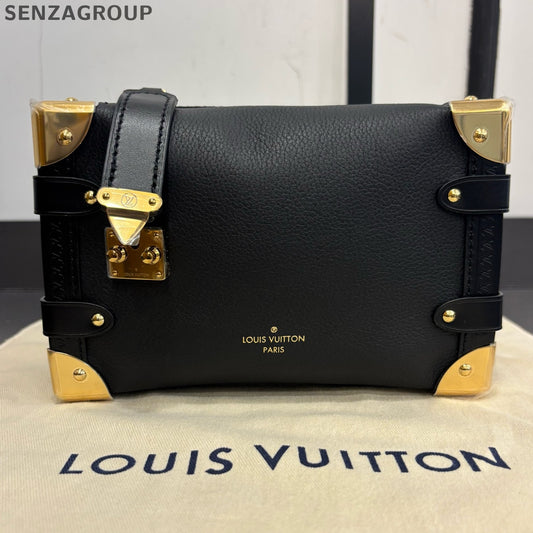 Louis Vuitton Trunk Side Soft Box Bag Small Black Gold Shoulder Crossbody