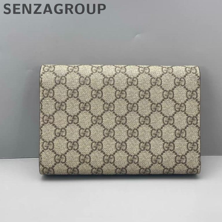 Gucci Dionysus WOC Chain Brown Silver Buckle Shoulder Crossbody Bag