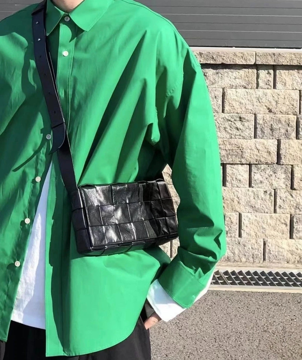 Bottega Veneta Cassette Intrecciato Crossbody Bag Black Unisex Adults