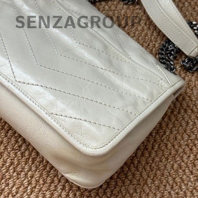 Saint Laurent YSL Niki Small Silver Chain Crossbody Bag Women